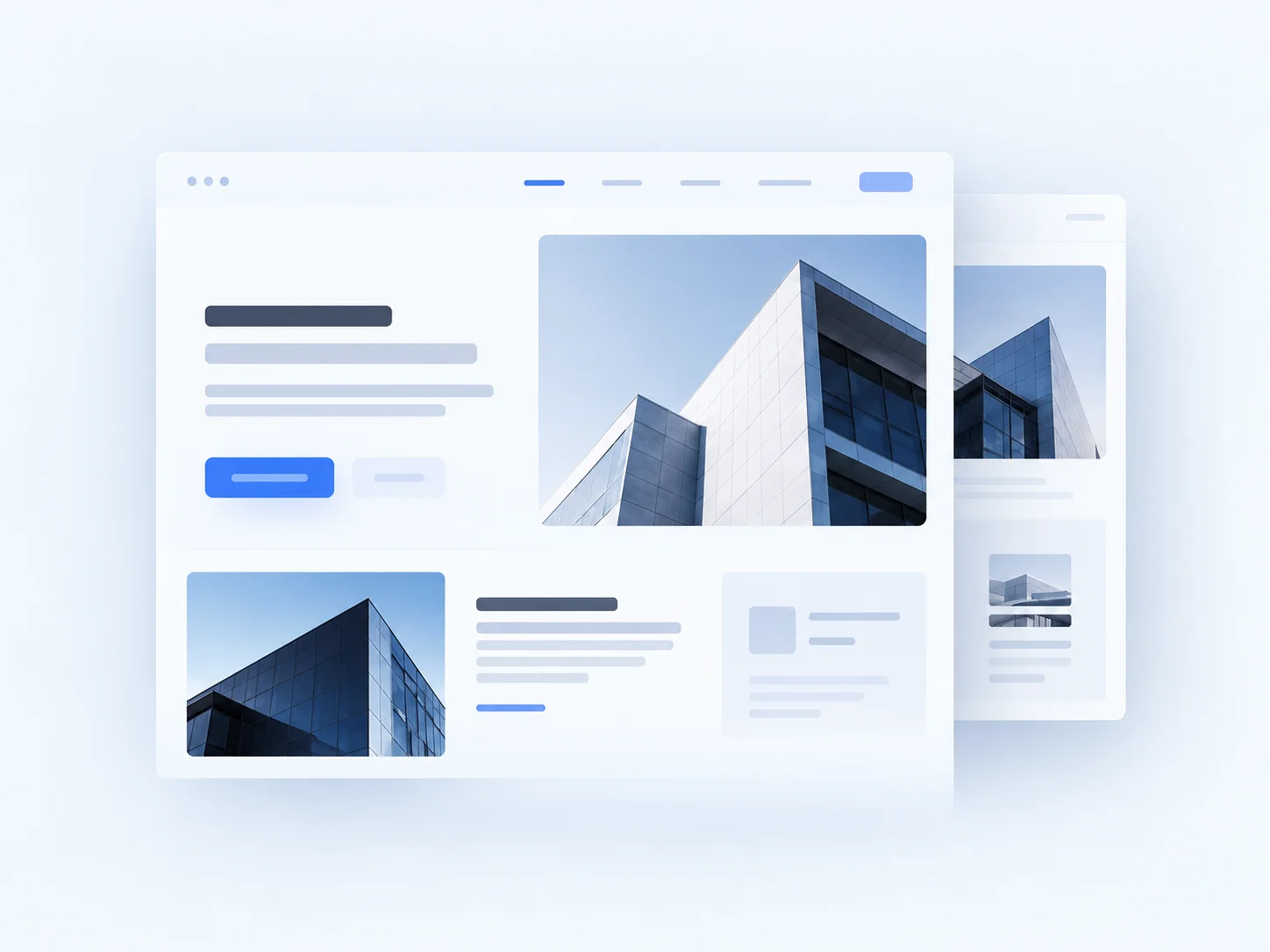 Maqueta de página web corporativa con diseño responsive