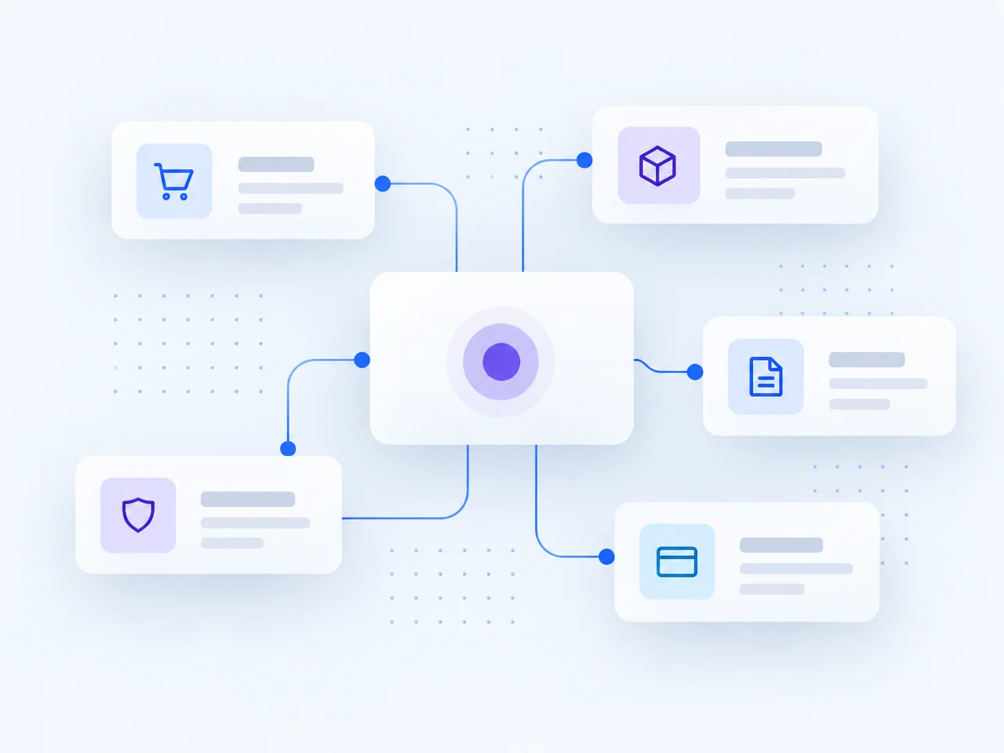 Diagrama de integración de módulos y procesos empresariales de Odoo